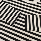 agnes b. ボーダー コットン サイズ1 長袖Ｔシャツ カットソー ロンＴ ホワイト ブラック レディース アニエスベー【中古】6-0720M∞
