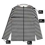 agnes b. ボーダー コットン サイズ1 長袖Ｔシャツ カットソー ロンＴ ホワイト ブラック レディース アニエスベー【中古】6-0720M∞