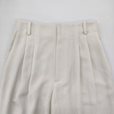 UNITED ARROWS UWSC ハイウエスト タックパンツ WHITE サイズ38 定価17600円 パンツ ホワイト レディース ユナイテッドアローズ【中古】6-0721M♪
