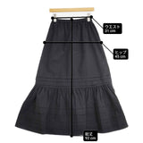 marmors 新品 pin tuck gather skirt 定価30800円 0222302051 ピンタックギャザー ロングスカート ブラック レディース マルモア【中古】6-0720M∞