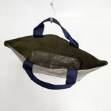 Herve Chapelier 2012PP マルシェバッグM ムース マリン 定価16280円 トートバッグ カーキ レディース エルベ・シャプリエ【中古】6-0704G∞