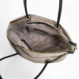 VIOLAd'ORO BIANCA ノットハンドルトート Mサイズ 定価20900円 トートバッグ ベージュ ブラック レディース ヴィオラドーロ【中古】6-0704G∞