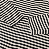 Le Minor スクエアネック ボーダー 長袖Ｔシャツ カットソー ロンＴ ブラック ホワイト レディース ルミノア【中古】6-0720M∞