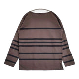 Le Minor/MICA & DEAL ランダムボーダープルオーバー 長袖Ｔシャツ カットソー ロンＴ ブラウン ブラック レディース ルミノア/マイカ＆ディール【中古】6-0720M∞