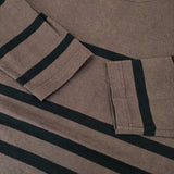 Le Minor/MICA & DEAL ランダムボーダープルオーバー 長袖Ｔシャツ カットソー ロンＴ ブラウン ブラック レディース ルミノア/マイカ＆ディール【中古】6-0720M∞