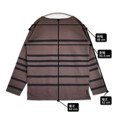 Le Minor/MICA & DEAL ランダムボーダープルオーバー 長袖Ｔシャツ カットソー ロンＴ ブラウン ブラック レディース ルミノア/マイカ＆ディール【中古】6-0720M∞