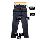 RED CARD アンクルスリムテーパード ハイライズ 定価20900円 26303HR サイズ22 デニムパンツ ネイビー レディース レッドカード【中古】6-0720G∞