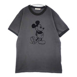 GOOD ROCK SPEED/Disney リンガーTシャツ ミッキー フロッキープリント 顔料染め 半袖Ｔシャツ カットソー グレー レディース グッドロックスピード/ディズニー【中古】6-0702S∞