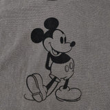 GOOD ROCK SPEED/Disney リンガーTシャツ ミッキー フロッキープリント 顔料染め 半袖Ｔシャツ カットソー グレー レディース グッドロックスピード/ディズニー【中古】6-0702S∞