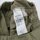 nest Robe コットンリネンウェザーバレルパンツ 01242-1131 イージー ワイド パンツ 24SS カーキ レディース ネストローブ【中古】6-0717M♪