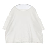 根々 ワイド 石見銀山 コットン100％ ボートネック 日本製 半袖Ｔシャツ カットソー ホワイト レディース 根々【中古】6-0609S△