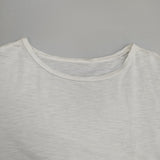 根々 ワイド 石見銀山 コットン100％ ボートネック 日本製 半袖Ｔシャツ カットソー ホワイト レディース 根々【中古】6-0609S△