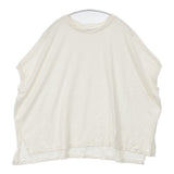 TANG オールドネップ天竺製品染めカットソー 定価11700円 コットンリネン ノースリーブ ワイド Ｔシャツ カットソー オフホワイト レディース タング【中古】6-0609S△