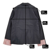 Uhr Convertible Cuff Jacket 38 定価50600円 26SSUhr-JK506 ストライプ テーラードジャケット 26SS ネイビー ホワイト レディース ウーア【中古】6-0509M♪