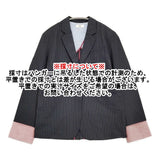 Uhr Convertible Cuff Jacket 38 定価50600円 26SSUhr-JK506 ストライプ テーラードジャケット 26SS ネイビー ホワイト レディース ウーア【中古】6-0509M♪