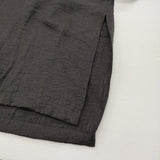 NOBLE 【洗える】ファジーリネンニュアンスベルテッドブラウス 定価16500円 フレンチスリーブ ブラウス シャツ 25SS ブラック レディース ノーブル【中古】6-0509S♪