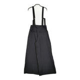 NOBLE ファジーリネンロングサスペンダー2wayパンツ サイズ38 定価17600円 ワイド パンツ 25SS ブラック レディース ノーブル【中古】6-0509M♪
