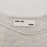 evam eva E151K116 コットン ワイドネック ニット プルオーバー 七分袖 セーター ニット ライトグレー レディース エヴァムエヴァ【中古】6-0721M♪