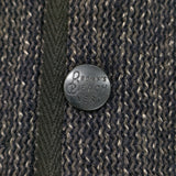 BROWN'S BEACH ゴマ塩 ウールコットン Vネックジレ サイズ36 フルカウント 日本製 ベスト ネイビー メンズ ブラウンズビーチ【中古】6-0925T♪