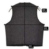 BROWN'S BEACH ゴマ塩 ウールコットン Vネックジレ サイズ36 フルカウント 日本製 ベスト ネイビー メンズ ブラウンズビーチ【中古】6-0925T♪