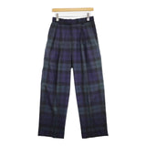 marka DOUBLE PLEATED CLASSIC WIDE TROUSERS ORGANIC WOOL TROPICAL 定価36300円 パンツ ネイビー グリーン メンズ マーカ【中古】6-0711G∞