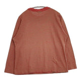 45R/45rpm 天竺ボーダーの四角Tシャツ 定価13200円 長袖Ｔシャツ カットソー ロンＴ レッド ベージュ レディース フォーティーファイブアールピーエム【中古】6-0720M∞
