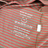 45R/45rpm 天竺ボーダーの四角Tシャツ 定価13200円 長袖Ｔシャツ カットソー ロンＴ レッド ベージュ レディース フォーティーファイブアールピーエム【中古】6-0720M∞