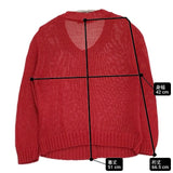 HUMAN WOMAN コットン カーディガン レッド レディース ヒューマンウーマン【中古】6-0720M∞