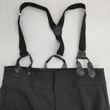 OPAQUE CLIP 新品 定価8800円 637-68010 サスペンダー付き センタープレス パンツ ブラック レディース オペークドットクリップ【中古】6-0906G∞