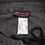 M&KYOKO ニットパンツ サイズ1 ウエスト紐 日本製 イージー パンツ チャコールグレー ブラック レディース エムアンドキョウコ【中古】6-0721M♪