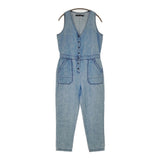 J BRAND for Theory WYNONA JAMPSUIT DEVOTED CLL サイズS コットンリネン デニム ジャンプスーツ オールインワン ツナギ ライトブルー レディース ジェイブランド【中古】6-0721M♪