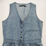 J BRAND for Theory WYNONA JAMPSUIT DEVOTED CLL サイズS コットンリネン デニム ジャンプスーツ オールインワン ツナギ ライトブルー レディース ジェイブランド【中古】6-0721M♪