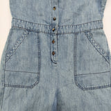 J BRAND for Theory WYNONA JAMPSUIT DEVOTED CLL サイズS コットンリネン デニム ジャンプスーツ オールインワン ツナギ ライトブルー レディース ジェイブランド【中古】6-0721M♪