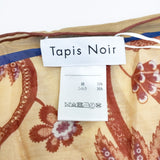 Tapis Noir タピノワール 新品 Light Brown Flower Scarf 定価14300円 TN220355 コットンシルク スカーフ オレンジ アカ レディース【中古】6-0521G◎