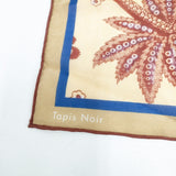 Tapis Noir タピノワール 新品 Light Brown Flower Scarf 定価14300円 TN220355 コットンシルク スカーフ オレンジ アカ レディース【中古】6-0521G◎