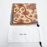Tapis Noir タピノワール 新品 Light Brown Flower Scarf 定価14300円 TN220355 コットンシルク スカーフ オレンジ アカ レディース【中古】6-0521G◎