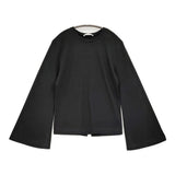 Demi-Luxe BEAMS フレアスリーブ プルオーバー 定価15400円 長袖Ｔシャツ カットソー ロンＴ ブラック レディース デミルクス ビームス【中古】6-0721M♪