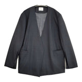 Demi-Luxe BEAMS スラッシュスリーブ Vネックジャケット 定価37400円 ノーカラージャケット 25SS チャコールグレー レディース デミルクス ビームス【中古】6-0509M♪