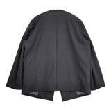 Demi-Luxe BEAMS スラッシュスリーブ Vネックジャケット 定価37400円 ノーカラージャケット 25SS チャコールグレー レディース デミルクス ビームス【中古】6-0509M♪