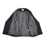 Demi-Luxe BEAMS スラッシュスリーブ Vネックジャケット 定価37400円 ノーカラージャケット 25SS チャコールグレー レディース デミルクス ビームス【中古】6-0509M♪