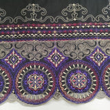 VIVIENNE TAM 016-240930 刺繍 チュール 半袖ドレス ワンピース ブラック マルチカラー レディース ヴィヴィアンタム【中古】6-0702S∞