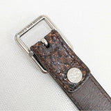 DRIES VAN NOTEN ナロー ロング レザー ベルト イタリア製 ベルト チャ メンズ ドリスヴァンノッテン【中古】6-0604G◎