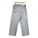 HERILL HL Denim Splash Tuck 4PK 1 ペンキ加工デニムパンツ サイズ3 22-030-HL-8070-1 デニムパンツ 22SS ライトブルー メンズ ヘリル【中古】6-0509G♪