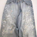 HERILL HL Denim Splash Tuck 4PK 1 ペンキ加工デニムパンツ サイズ3 22-030-HL-8070-1 デニムパンツ 22SS ライトブルー メンズ ヘリル【中古】6-0509G♪