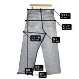 HERILL HL Denim Splash Tuck 4PK 1 ペンキ加工デニムパンツ サイズ3 22-030-HL-8070-1 デニムパンツ 22SS ライトブルー メンズ ヘリル【中古】6-0509G♪