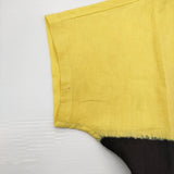 Haat ISSEY MIYAKE リネン 染め ベルト付き HA61FT602 Vネック ワンピース イエロー ブラック レディース ハートイッセイミヤケ【中古】6-0509S♪