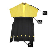 Haat ISSEY MIYAKE リネン 染め ベルト付き HA61FT602 Vネック ワンピース イエロー ブラック レディース ハートイッセイミヤケ【中古】6-0509S♪