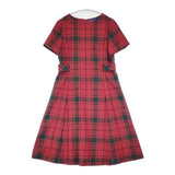 Rulyish Rurihari design 11号 Lochcarron社生地 ロキャロン タータンチェック ワンピース レッド グリーン レディース【中古】6-0702M∞