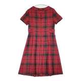 Rulyish Rurihari design 11号 Lochcarron社生地 ロキャロン タータンチェック ワンピース レッド グリーン レディース【中古】6-0702M∞