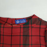 Rulyish Rurihari design 11号 Lochcarron社生地 ロキャロン タータンチェック ワンピース レッド グリーン レディース【中古】6-0702M∞